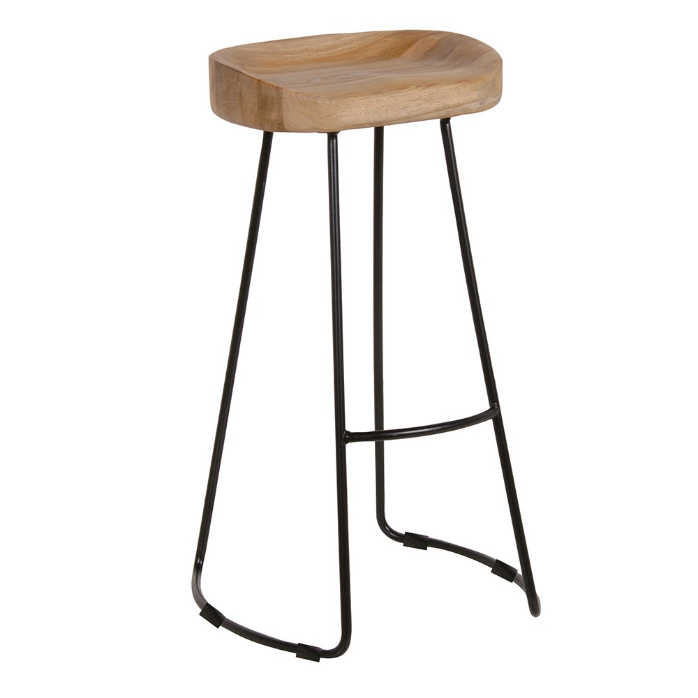 With a weathered Oak seat and metal legs this stool is classically simple
