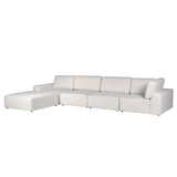 Charles Ted Salzburg White Boucle Sectional Corner Sofa with modular design and deep seating in modern living space