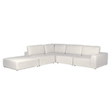 Charles Ted Salzburg White Boucle Sectional Corner Sofa with modular design and deep seating in modern living space