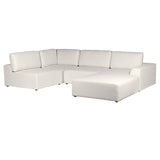 Charles Ted Salzburg White Boucle Sectional Corner Sofa with modular design and deep seating in modern living space