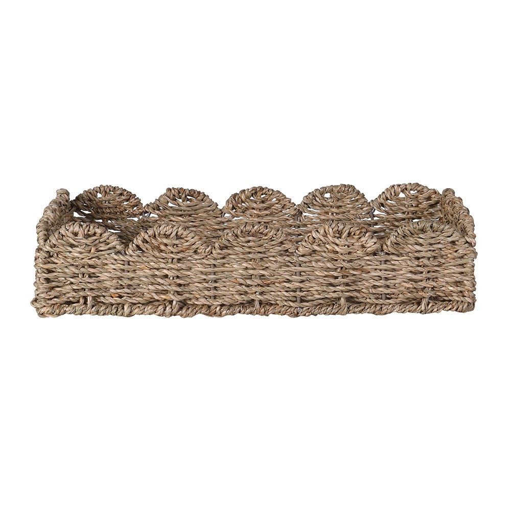 Eco-friendly natural seagrass basket trays for home organisation