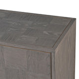 Charles Ted Sloane Modern Oak Sideboard | 4 Door Storage Cabinet with Brass Hardware