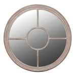 Limewashed Round Window Mirror, featuring a circular design and exquisite limewashed finish