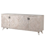 Full view of parquet sideboard with closed cabinet doors