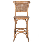 Wicker-backed bar stool