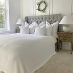 Our Rupert Two Drawer Bedside Table is made from reclaimed, weathered pine. HomewithKat bedroom