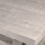 Close-up of Seabreeze recycled pine dining table top with natural grain