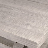 Close-up of Seabreeze recycled pine dining table top with natural grain