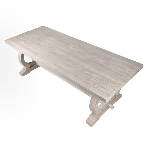 Seabreeze recycled pine dining table with lime washed finish