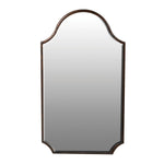 A beautiful frameless arched mirror.