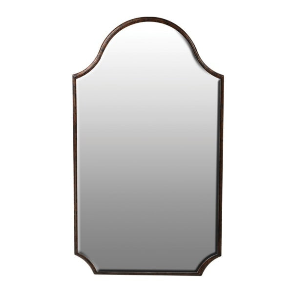 A beautiful frameless arched mirror.
