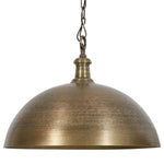 Antique brass dome pendant light with adjustable chain – industrial vintage hanging ceiling fixture