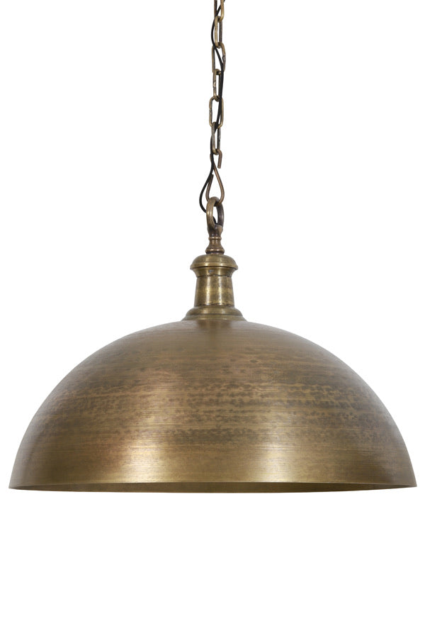 Antique brass dome pendant light with adjustable chain – industrial vintage hanging ceiling fixture