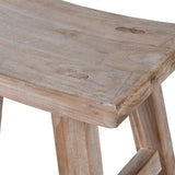 Charles Ted Rustic Wooden Stool - Handcrafted Solid Wood Accent Seat