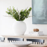 Charles Ted Ceramic Aria White Pot with white flowers and greenery