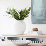 Charles Ted Ceramic Aria White Pot with white flowers and greenery