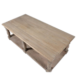 This stylish coffee table is crafted from beautiful weathered reclaimed pine. The balustrade leg detail adds timeless charm to any living area. Perfect for any modern or rustic décor.