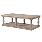 This stylish coffee table is crafted from beautiful weathered reclaimed pine. The balustrade leg detail adds timeless charm to any living area. Perfect for any modern or rustic décor.