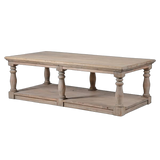 This stylish coffee table is crafted from beautiful weathered reclaimed pine. The balustrade leg detail adds timeless charm to any living area. Perfect for any modern or rustic décor.