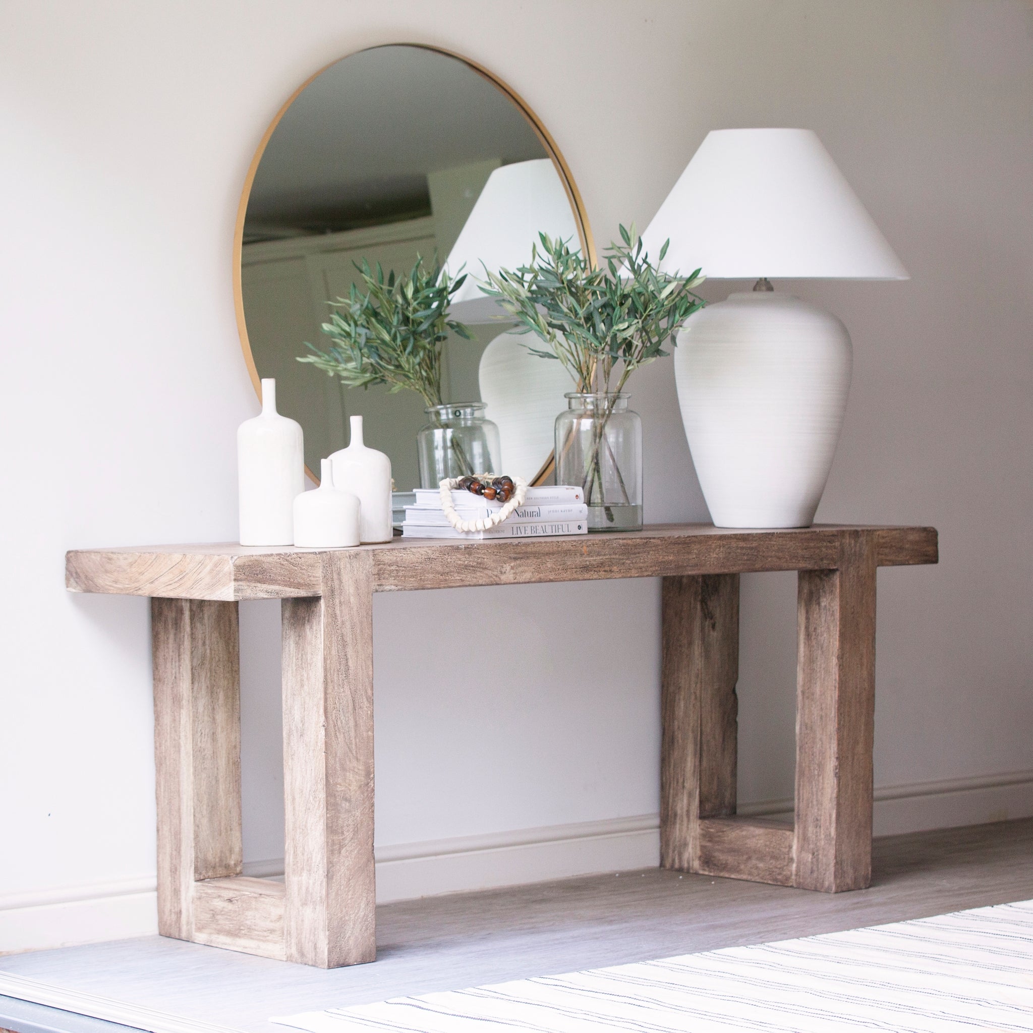 Chunky wood console table hotsell