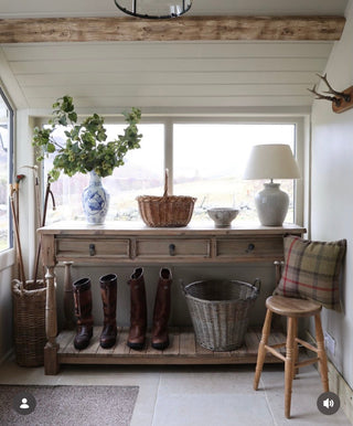 Augustine reclaimed pine hallway console table