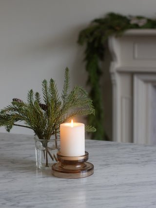 Lumière Amber Glass Candleholder