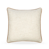 Oyster Cream Cushion with Piped Detail