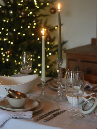 Chesil 12 Piece Beaded Edge Dinner Set | Taupe Earthenware