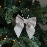 Charles Ted Set of Two Linen Felt Bows Christmas Tree Decorations