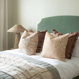 Elara Floral Linen Cushion | Ocre