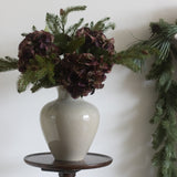 Charles Ted Fig & Olive Realistic Faux Hydrangea Stem – Burgundy Green Silk Flower
