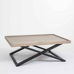 oak and metal coffee table