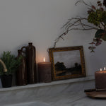 With a sleek, slender design, these exquisite ceramic jars exude a rich and opulent vintage brown hue.