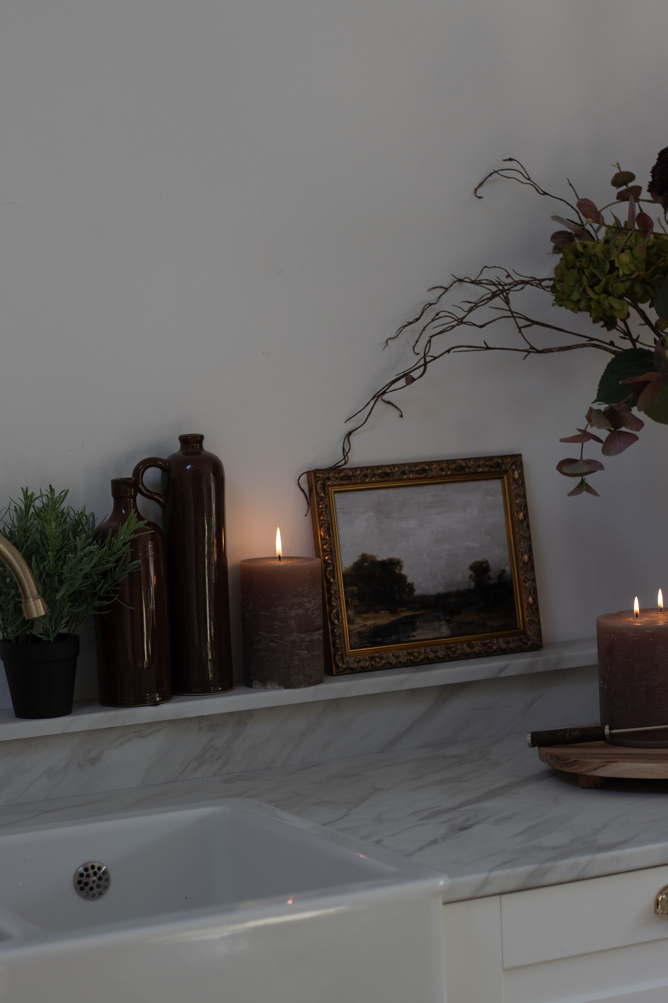 With a sleek, slender design, these exquisite ceramic jars exude a rich and opulent vintage brown hue.