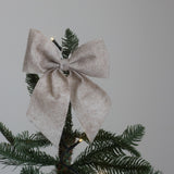 Charles Ted Set of Two Linen Felt Bows Christmas Tree Decorations