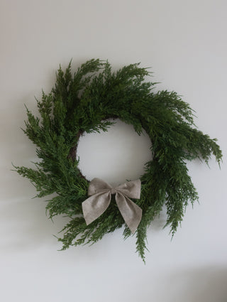 Real touch evergreen cedar pine wreath, 50cm
