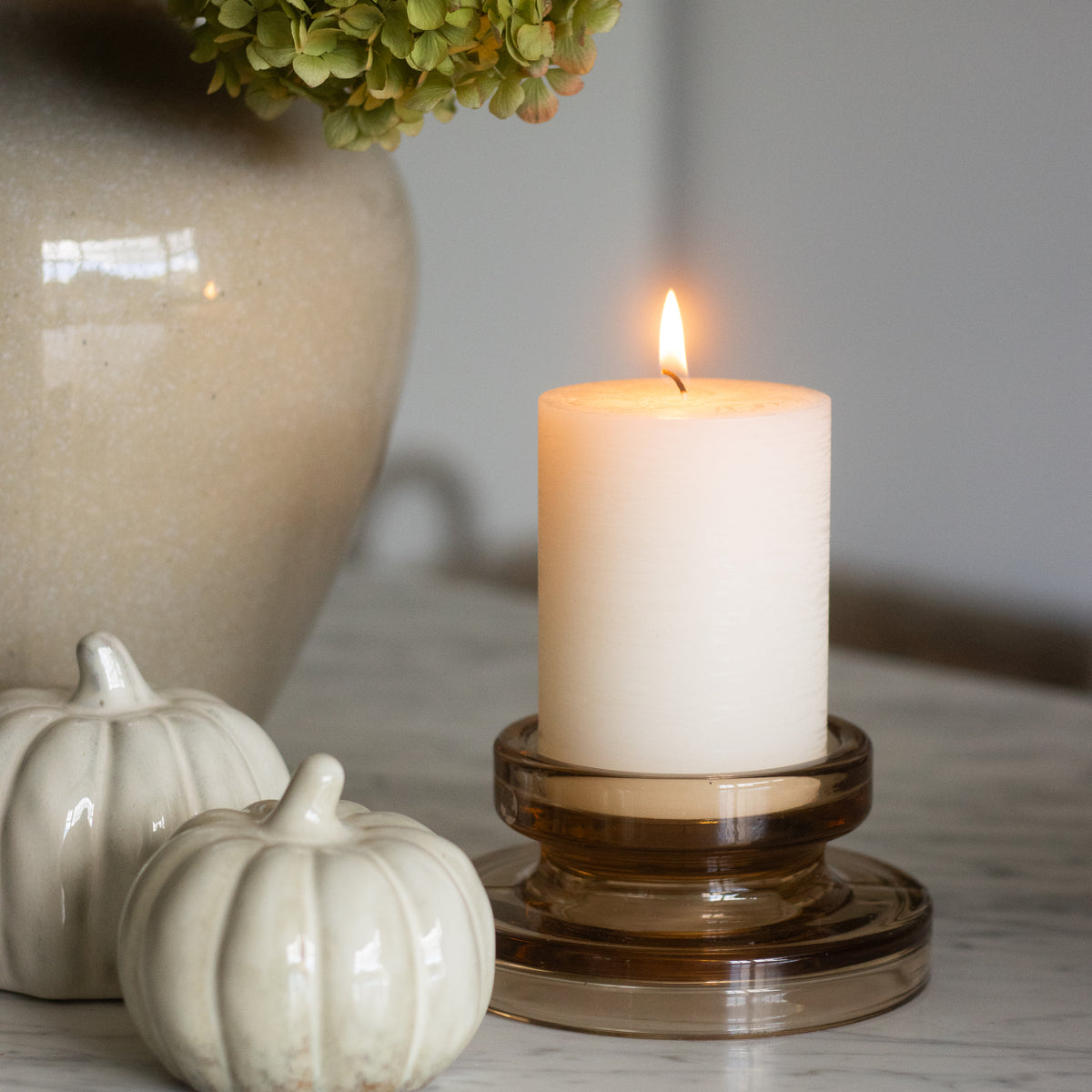 Lumière Amber Glass Candleholder