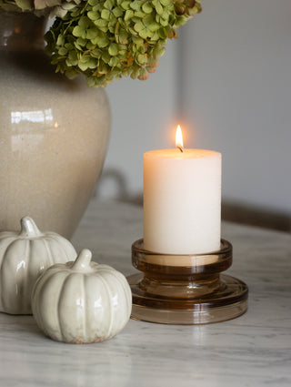 Lumière Amber Glass Candleholder
