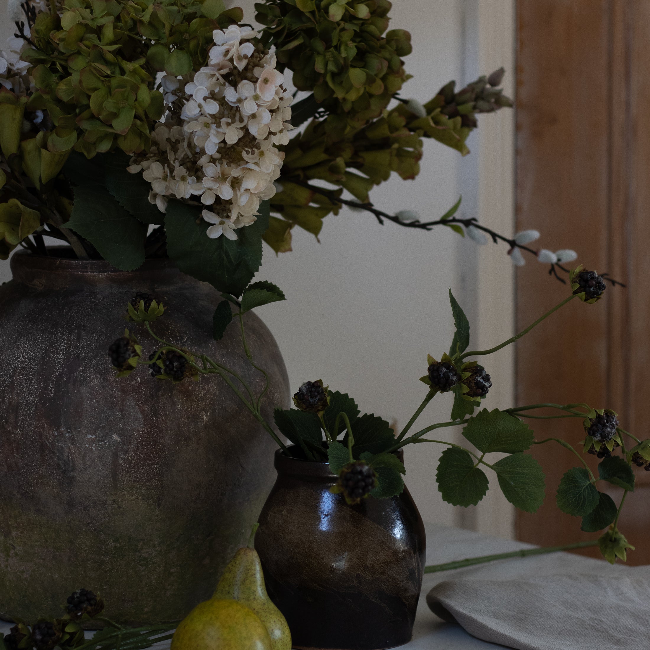 A stunning Hydrangea stem in warm cream and brown.