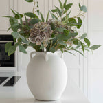 White terracotta vase with handles