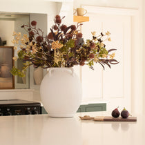 White terracotta vase with handles