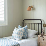 Seashell Block Print Linen Cushion | China Blue