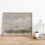 vintage art print of the sky in a rural area