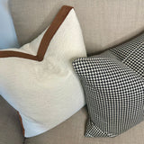 Oyster Cream Cushion with Amber Band Detail