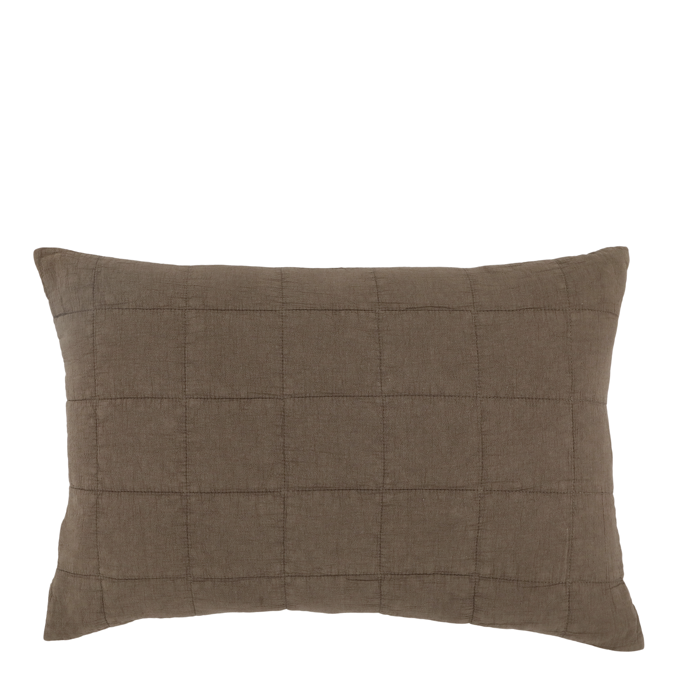 A beautiful chocolate brown oblong cushion, Complete with inner.