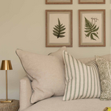 Emmie Ticking Stripe Linen Cushion | Moss Green