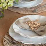 Kempsford Whitewash Rattan Scalloped Placemat | Pack of Two