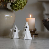 Charles Ted Ceramic Ghost Halloween Decorations | Set of Two
