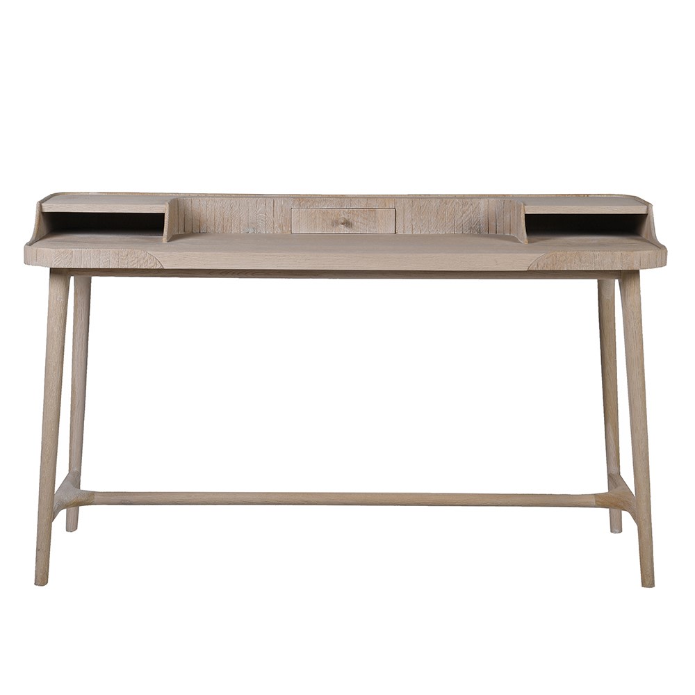 Hazleton Cream Oak Writing Desk | Curved Legs
