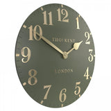 Charles Ted Arabic Lichen Green Wall Clock